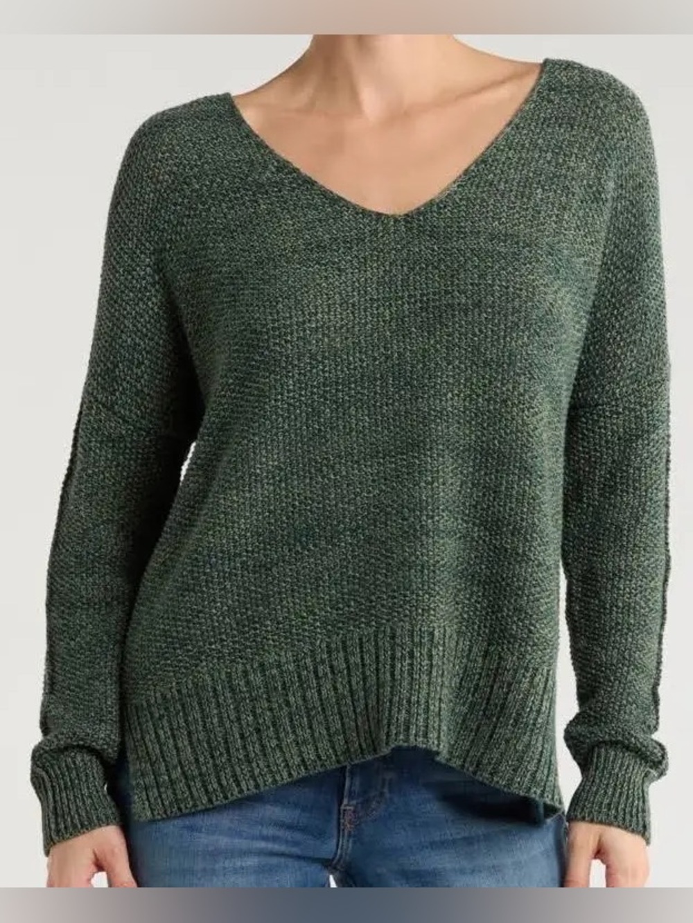 Lucky Brand Deep green V-Neck Knit Sweater
